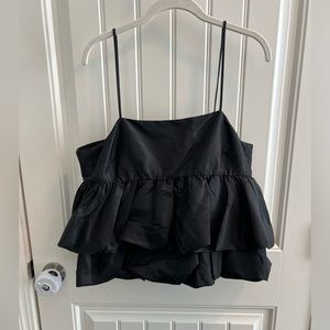 Black Bubble Tank Blouse